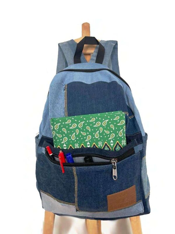 Patchwork Denim Backpack